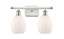  516-2W-WPC-G81-LED - Eaton - 2 Light - 16 inch - White Polished Chrome - Bath Vanity Light