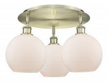  516-3C-AB-G121-8 - Athens - 3 Light - 20 inch - Antique Brass - Flush Mount