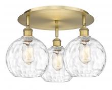  516-3C-BB-G1215-8 - Athens Water Glass - 3 Light - 20 inch - Brushed Brass - Flush Mount