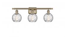  516-3W-AB-G1215-6-LED - Athens Water Glass - 3 Light - 26 inch - Antique Brass - Bath Vanity Light