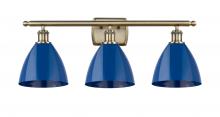  516-3W-AB-MBD-75-BL-LED - Plymouth - 3 Light - 28 inch - Antique Brass - Bath Vanity Light