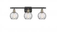  516-3W-BAB-G1215-6-LED - Athens Water Glass - 3 Light - 26 inch - Black Antique Brass - Bath Vanity Light