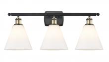  516-3W-BAB-GBC-81-LED - Berkshire - 3 Light - 28 inch - Black Antique Brass - Bath Vanity Light