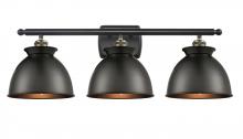  516-3W-BAB-M14-BK-LED - Adirondack - 3 Light - 28 inch - Black Antique Brass - Bath Vanity Light