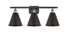  516-3W-BAB-MBC-8-BK-LED - Berkshire - 3 Light - 28 inch - Black Antique Brass - Bath Vanity Light