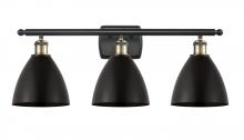  516-3W-BAB-MBD-75-BK-LED - Bristol - 3 Light - 28 inch - Black Antique Brass - Bath Vanity Light