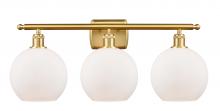 Innovations Lighting 516-3W-SG-G121-LED - Athens - 3 Light - 28 inch - Satin Gold - Bath Vanity Light