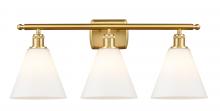 Innovations Lighting 516-3W-SG-GBC-81-LED - Berkshire - 3 Light - 28 inch - Satin Gold - Bath Vanity Light