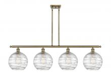  516-4I-AB-G1213-10-LED - Athens Deco Swirl - 4 Light - 48 inch - Antique Brass - Cord hung - Island Light