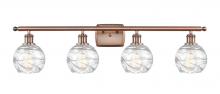  516-4W-AC-G1213-6 - Athens Deco Swirl - 4 Light - 36 inch - Antique Copper - Bath Vanity Light