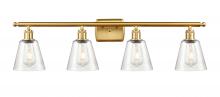  516-4W-SG-G454 - Caton - 4 Light - 35 inch - Satin Gold - Bath Vanity Light