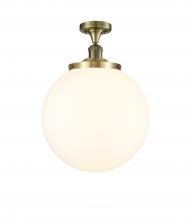  517-1CH-AB-G201-14 - Beacon - 1 Light - 14 inch - Antique Brass - Semi-Flush Mount