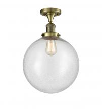  517-1CH-AB-G204-12-LED - Beacon - 1 Light - 12 inch - Antique Brass - Semi-Flush Mount