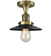  517-1CH-AB-M6-LED - Railroad - 1 Light - 7 inch - Antique Brass - Semi-Flush Mount