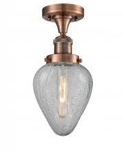  517-1CH-AC-G165-LED - Geneseo - 1 Light - 7 inch - Antique Copper - Semi-Flush Mount