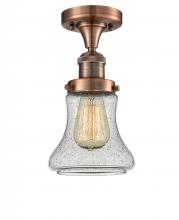  517-1CH-AC-G194-LED - Bellmont - 1 Light - 6 inch - Antique Copper - Semi-Flush Mount