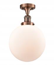  517-1CH-AC-G201-10-LED - Beacon - 1 Light - 10 inch - Antique Copper - Semi-Flush Mount