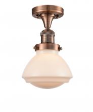  517-1CH-AC-G321-LED - Olean - 1 Light - 7 inch - Antique Copper - Semi-Flush Mount