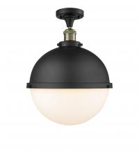  517-1CH-BAB-HFS-121-BK-LED - Hampden - 1 Light - 13 inch - Black Antique Brass - Semi-Flush Mount