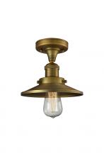  517-1CH-BB-M4-LED - Railroad - 1 Light - 7 inch - Brushed Brass - Semi-Flush Mount