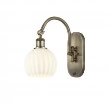  518-1W-AB-G1217-6WV - White Venetian - 1 Light - 6 inch - Antique Brass - Sconce