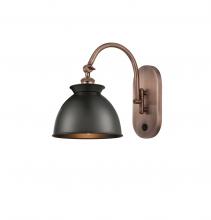  518-1W-AC-M14-BK - Adirondack - 1 Light - 8 inch - Antique Copper - Sconce