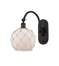  518-1W-OB-G121-8RW - Farmhouse Rope - 1 Light - 8 inch - Oil Rubbed Bronze - Sconce