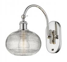  518-1W-PN-G555-8CL - Ithaca - 1 Light - 8 inch - Polished Nickel - Sconce
