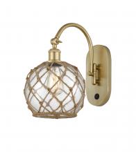  518-1W-SG-G122-8RB - Farmhouse Rope - 1 Light - 8 inch - Satin Gold - Sconce