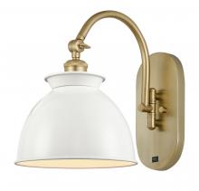  518-1W-SG-M14-W - Adirondack - 1 Light - 8 inch - Satin Gold - Sconce