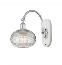  518-1W-WPC-G555-8CL - Ithaca - 1 Light - 8 inch - White Polished Chrome - Sconce