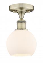  616-1F-AB-G121-6 - Athens - 1 Light - 6 inch - Antique Brass - Semi-Flush Mount