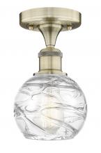  616-1F-AB-G1213-6 - Athens Deco Swirl - 1 Light - 6 inch - Antique Brass - Semi-Flush Mount