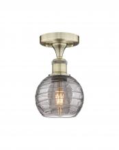  616-1F-AB-G1213-6SM - Athens Deco Swirl - 1 Light - 6 inch - Antique Brass - Semi-Flush Mount