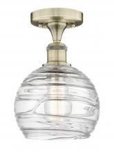  616-1F-AB-G1213-8 - Athens Deco Swirl - 1 Light - 8 inch - Antique Brass - Semi-Flush Mount