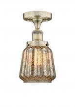  616-1F-AB-G146 - Chatham - 1 Light - 7 inch - Antique Brass - Semi-Flush Mount