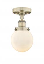  616-1F-AB-G201-6 - Beacon - 1 Light - 6 inch - Antique Brass - Semi-Flush Mount