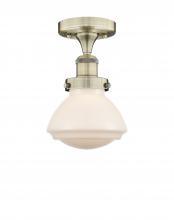  616-1F-AB-G321 - Olean - 1 Light - 7 inch - Antique Brass - Semi-Flush Mount