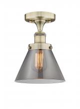  616-1F-AB-G43 - Cone - 1 Light - 8 inch - Antique Brass - Semi-Flush Mount