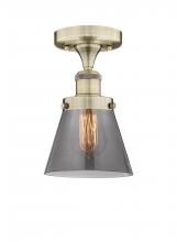  616-1F-AB-G63 - Cone - 1 Light - 6 inch - Antique Brass - Semi-Flush Mount