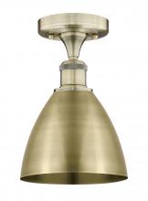  616-1F-AB-MBD-75-AB - Bristol - 1 Light - 8 inch - Antique Brass - Semi-Flush Mount