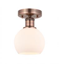  616-1F-AC-G121-6 - Athens - 1 Light - 6 inch - Antique Copper - Semi-Flush Mount