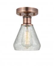  616-1F-AC-G275 - Conesus - 1 Light - 6 inch - Antique Copper - Flush Mount