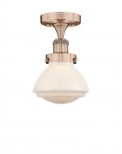  616-1F-AC-G321 - Olean - 1 Light - 7 inch - Antique Copper - Semi-Flush Mount