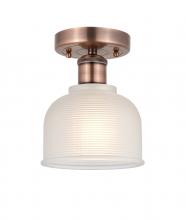  616-1F-AC-G411 - Dayton - 1 Light - 6 inch - Antique Copper - Flush Mount