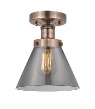  616-1F-AC-G43 - Cone - 1 Light - 8 inch - Antique Copper - Semi-Flush Mount