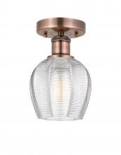  616-1F-AC-G462-6 - Norfolk - 1 Light - 6 inch - Antique Copper - Semi-Flush Mount