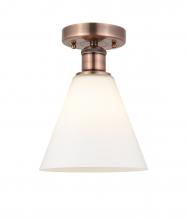  616-1F-AC-GBC-81 - Berkshire - 1 Light - 8 inch - Antique Copper - Semi-Flush Mount