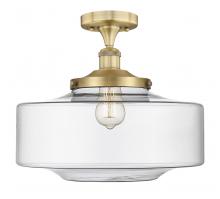  616-1F-BB-G692-16 - Bridgeton - 1 Light - 12 inch - Brushed Brass - Semi-Flush Mount