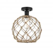  616-1F-BK-G122-10RB - Farmhouse Rope - 1 Light - 10 inch - Matte Black - Semi-Flush Mount